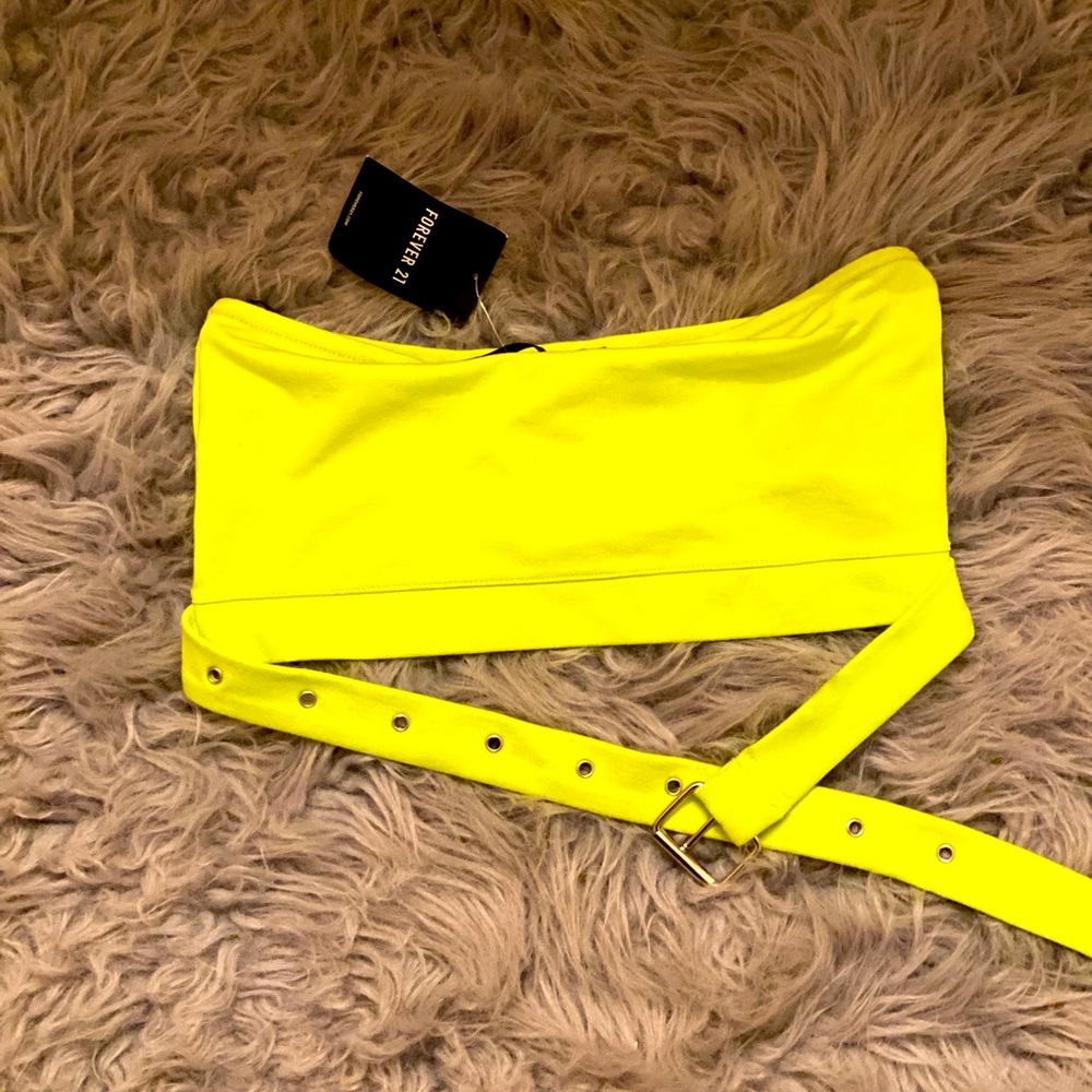NWT! FOREVER 21 - Tube Top, Lime, Size Medium